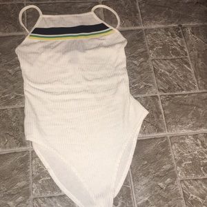 A white with a cute design at the top